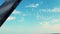 Iron construction of bridge against blue sky with white clouds and wide river. driving along bridge, view of crossing