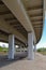 Iron construction road viaduct close-up