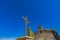 Iron cross in front of Chapelle des Penitents Blancs in Les Baux-de-Provence, France