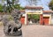 Iron dragon statue and entrance gate in Imperial palace, Hue, Vi