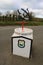 Iron equatorial sundial on concrete pedestal