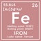 Iron. Ferrum. Transition metals. Chemical Element of Mendeleev\\\'s Periodic Table. 3D illustration