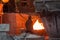 Iron foundry. Smelting metal
