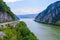 The Iron Gate or Djerdap Gorge - gorge on the Danube River in Djerdap National Park.  View from Serbia