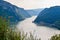 The Iron Gate or Djerdap Gorge - gorge on the Danube River in Djerdap National Park.  View from Serbia