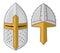 Iron helmet of the medieval knight vector icon