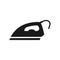 Iron, house appliance simple black isolated vector icon.