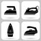 Iron icon. Set of vector icon of electric irons.