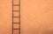 Iron ladder on the wall.