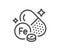 Iron line icon. Ferrum food nutrient sign. Vector