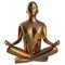 Iron man lotus pose stylized figure gold polished person