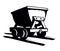 Iron miner`s trolley. Vector drawing