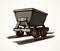 Iron miner`s trolley. Vector drawing