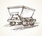 Iron miner`s trolley. Vector drawing