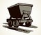 Iron miner`s trolley. Vector drawing