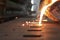 Iron molten metal pouring in sand mold