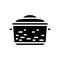 iron pot cooking glyph icon vector illustration