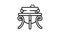 Iron pot on the stand icon animation