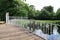 Iron railing on bridge