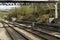 Iron railway tracks converging on the North Yorkshire Moors Rail