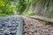 Iron Railway tracks railroad for Trains, Forward line view