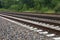 Iron rusty train railway detail dark stones