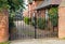 Iron security gates to a home, UK