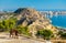 Iron statue of a medieval warrior at Santa Barbara Castle in Alicante, Spain