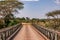 Iron Steel Bridge Crossing Between River Mara In Maasai Mara National Game Reserve Park North Great Rift Valley Province Narok