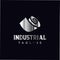 Iron steel logo Design Industrial. Abstract Paper Roll Logo Design silhouette Black Vector Stock Illustration