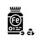 iron supplements package glyph icon vector illustration