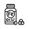 iron supplements package line icon vector illustration