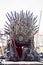 Iron throne made with swords, fantasy scene or stage. Recreation