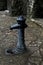 Iron water column in the yard