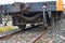 Iron wheels and spring shocks of rail freight train