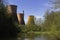 Ironbridge Power station with River Severn Shropshire