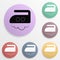 Ironing at an average temperature of up to 180 degrees badge color set icon. Simple glyph, flat vector of wash icons for ui and ux
