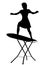Ironing board surfer silhouette