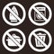 Ironing is not allowed, no washing machine, no cooking and don`t throw trash sign