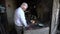 Ironsmith working in his workshop in Adiyaman city historical old Oturakci bazaar inside the old city, Turkey