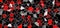 Irregular black red gray stained glass stone brick mosaic background