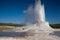 Irregular eruption in Castle Geyser in Yellowstone