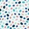 Irregular grunge dots vector seamless pattern. Girly seamless pattern. Pink, blue, teal circles on white background