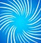 Irregular, random twisted white radial, radiating lines over bright, vivid blue background. Spiral, swirl pattern.