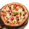 Irresistible homemade pizza featuring tomatoes, mozzarella, olives, and fragrant basil