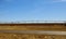 An irrigation pivot watering a field