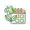 Irrigation scheduling RGB color icon