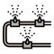 Irrigation sprinkler hose icon, outline style