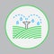 Irrigation sprinklers filled outline icon, round colorful vector sign, circular flat pictogram.