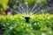 Irrigation systems such as drip irrigation, soaker hoses, and sprinkler placement based on plant types and water requirements